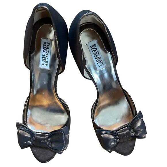 Badgley Mischka Bows Metallic Copper d’Orsay High Heels Size 10 - Picture 4 of 7